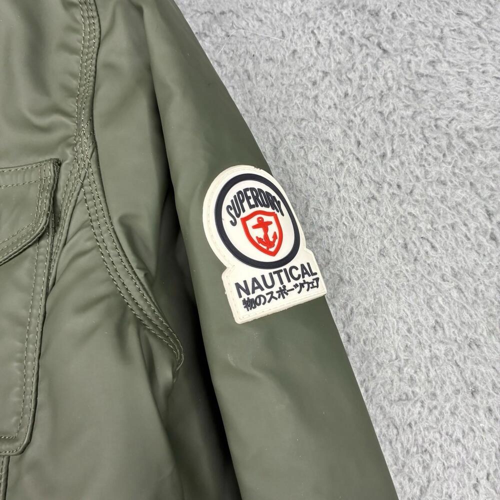Superdry Green Toggle Duffle Jacket Women's Small Hooded Lined Utility Coat - Picture 2 of 15